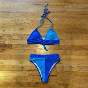 New Blue Halter Bikini Set